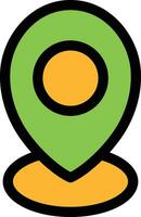 Location Pointer icon in yellow and green color. vector