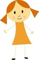 Cartoon character of a small girl. vector