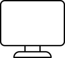 Computer icon or symbol in black line art. vector
