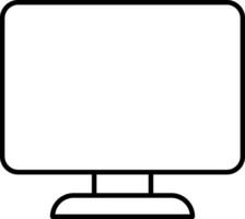 Computer icon or symbol in black line art. vector