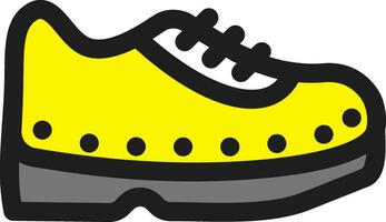 Sportswear Shoes Icon in Gray and Yellow Color. vector