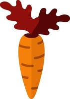 Brown and Orange Carrot icon in flat style. vector