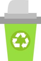 Flat illustration of recycle bin. vector