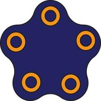 Spinner toy icon with five arms for playing concept. vector