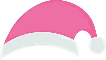 Isolated santa cap in pink and white color. vector