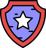 Best Security or Star Shield icon in red and blue color. vector