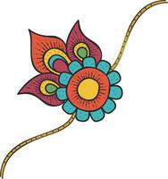 Illustration of colorful floral Rakhi for Raksha Bandhan. vector