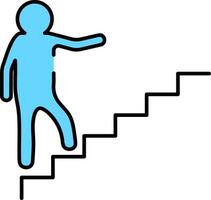 Businessman climbing the success stairs. vector