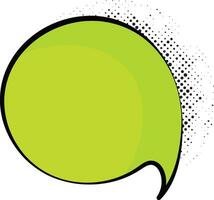 Pop art style green speech bubble. vector