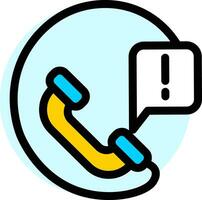 Warning message phone call icon or symbol. vector