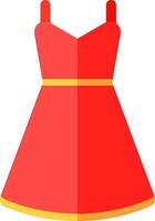 Female Modern Dress icon in red color. vector