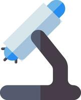 Microscope icon in blue and grey color. vector