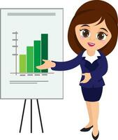 Business Woman presenting graph. vector