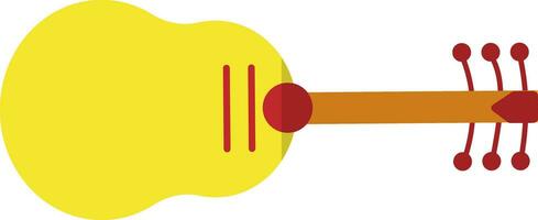 Yellow and orange guitar in flat style. vector