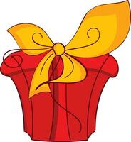 Shiny gift box with bow ribbon. vector