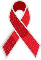 Aids awareness ribbon sign or symbol. vector