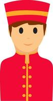 Illustration of bellhop or porter. vector