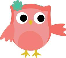 Greeting card cute and funny owl. vector
