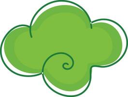 Green cloud in flat style illustration. vector