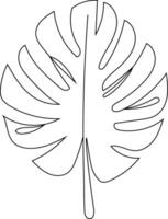 Tropical Leaf Line Art vector