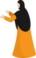 Character of Muslim woman on white background. vector