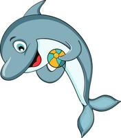 Illustration of a funny dolphin. vector