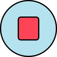 Button icon in red and blue color. vector