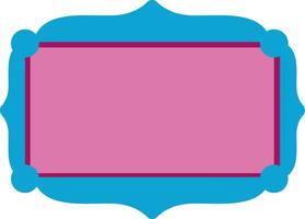 Flat style blank frame in pink and blue color. vector