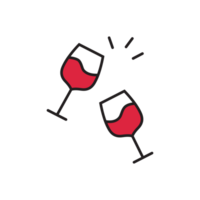 a couple glass of wine illustration png