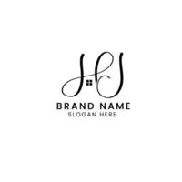 HJ initial   letter logo design vector