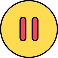 Pause Button icon in red and blue color. vector