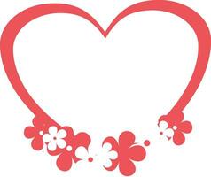 Flowers decorated heart with space for your text. vector