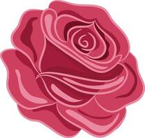 Isolated icon of rose in pink color. vector