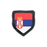 Shield made by Serbia flag with symbol. vector