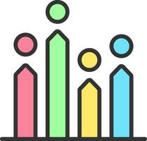 Colorful Financial Bar Graph Icon In Flat Style. vector