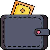 Cash payment or Money wallet icon in yellow and gray color. vector