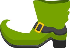 Illustration of green leprechaun boot. vector