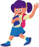 Cartoon character of girl in school uniform. vector