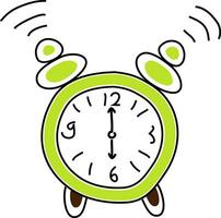 Flat illustration of a ringing alarm clock. vector