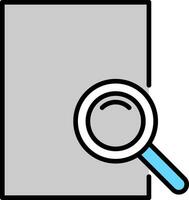 Data analysis symbol with document and magnifier. vector