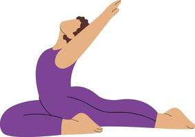 Illustration Of Faceless Lady Practicing Yoga Aswasanchalasana. vector