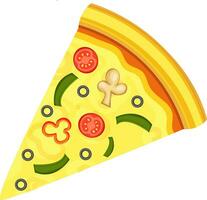 Flat illustration of pizza slice. vector