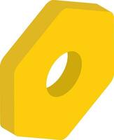Isometric setting icon in yellow color. vector