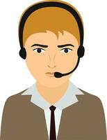 Character of a customer support operator. vector