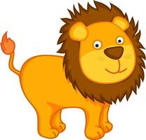 Lion character in standing pose. vector