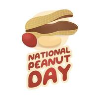 national peanut day design template good for celebration. peanut vector illustration. flat design. vector eps 10.