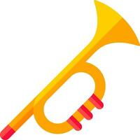 Trumpet icon in yellow and red color. vector