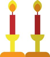 Red and yellow candles stand. vector