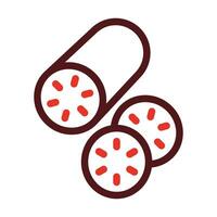 Lotus Root Thick Line Two Color Icons For Personal And Commercial Use. vector