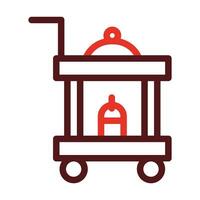 Food Trolley Thick Line Two Color Icons For Personal And Commercial Use. vector